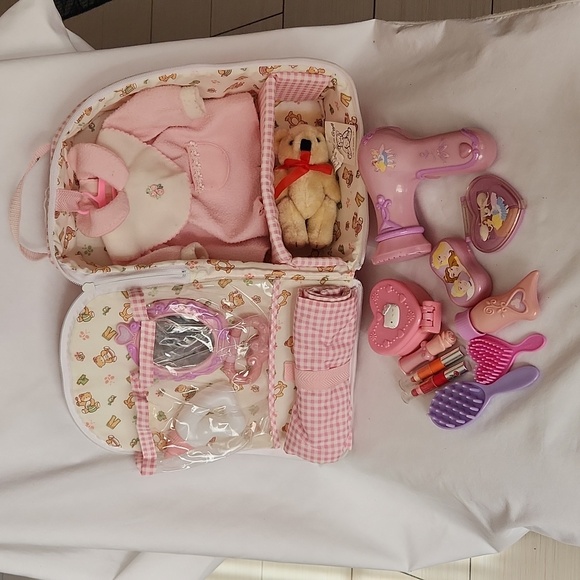 2001 Geoffrey You And Me Pink/White Plaid Backpack And Accessories
